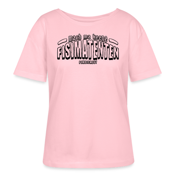 Berliner Spruch-FISIMATENTEN-Rundhals Frauen Bio-T-Shirt - Hellrosa