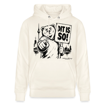 Berlin Souvenir Hoodie -DIT IS SO! – Unisex Bio-Hoodie mit Berliner Bär - Naturweiß 