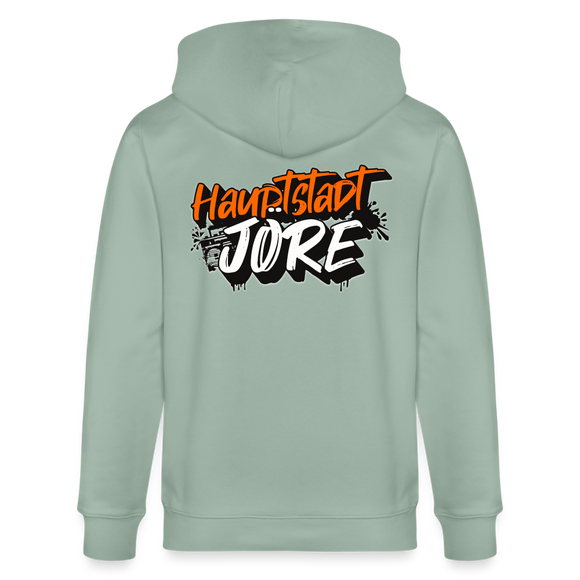 HAUPTSTADTJÖRE-Unisex Bio-Kapuzenjacke - Helles Graugrün