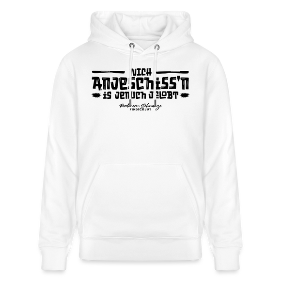 Berliner Spruch-NICH ANJESCHISSN-Unisex Bio-Hoodie - Weiß