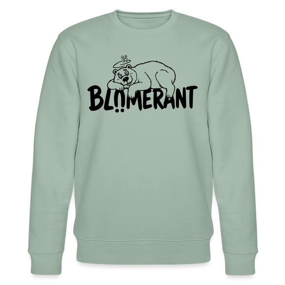 BLÜMERANT-Unisex Bio-Sweatshirt mit Berliner Schnauze - Helles Graugrün
