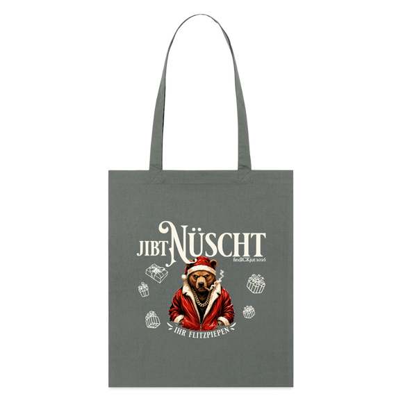 JIBT NÜSCHT IHR FLITZPIEPEN- Bio-Stoffbeutel-WEihnachten mit Berliner Bär - Anthrazit