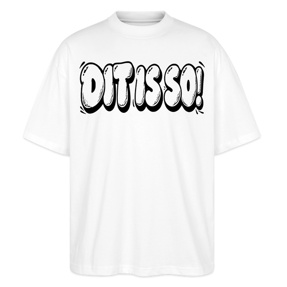 Berlin Shirt- DIT IS SO!-Oversized Unisex Bio T-Shirt mit Berliner Schnauze - Weiß