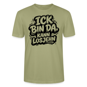 Berlin Shirt-Unisex Bio T-Shirt-ICK BIN DA, KANN LOSJEHN - Nebelgrün