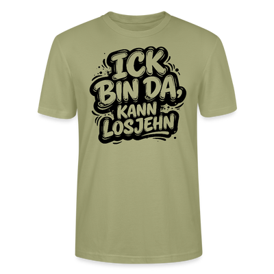 Berlin Shirt-Unisex Bio T-Shirt-ICK BIN DA, KANN LOSJEHN - Nebelgrün