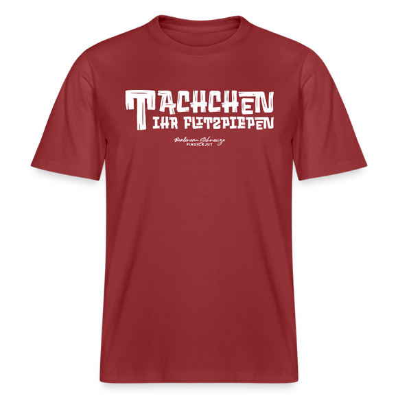 Berliner Begrüssung-TACHCHEN IHR FLITZPIEPEN- RELAXED FIT Unisex Organic T-Shirt - Erdrot