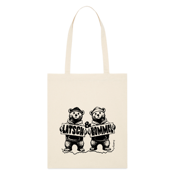 LATSCH & BOMMEL-Bio-Stoffbeutel - Weißgrau