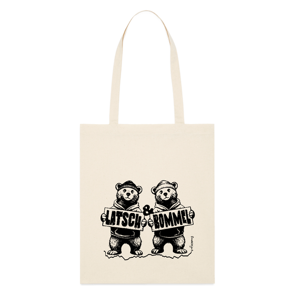 LATSCH & BOMMEL-Bio-Stoffbeutel - Weißgrau
