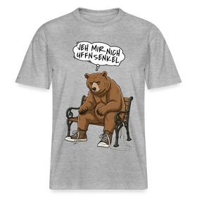 Berliner Bär mit Spruch-JEH MIR NICH UFFN SENKEL- RELAXED FIT Unisex Organic T-Shirt - Grau meliert