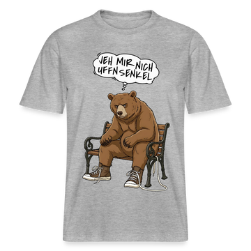 Berliner Bär mit Spruch-JEH MIR NICH UFFN SENKEL- RELAXED FIT Unisex Organic T-Shirt - Grau meliert