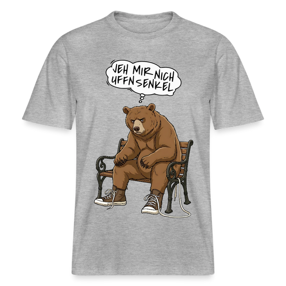 Berliner Bär mit Spruch-JEH MIR NICH UFFN SENKEL- RELAXED FIT Unisex Organic T-Shirt - Grau meliert