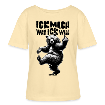 ICK MACH WAT ICK WILL-Rundhals Frauen Bio-T-Shirt - Creme