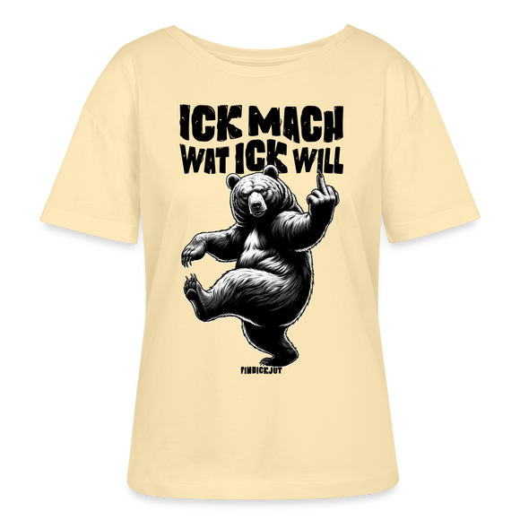 ICK MACH WAT ICK WILL-Rundhals Frauen Bio-T-Shirt - Creme