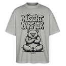 Berlin Shirt-NÜSCHT DARF ICK-Oversized Unisex Bio T-Shirt - Grau meliert