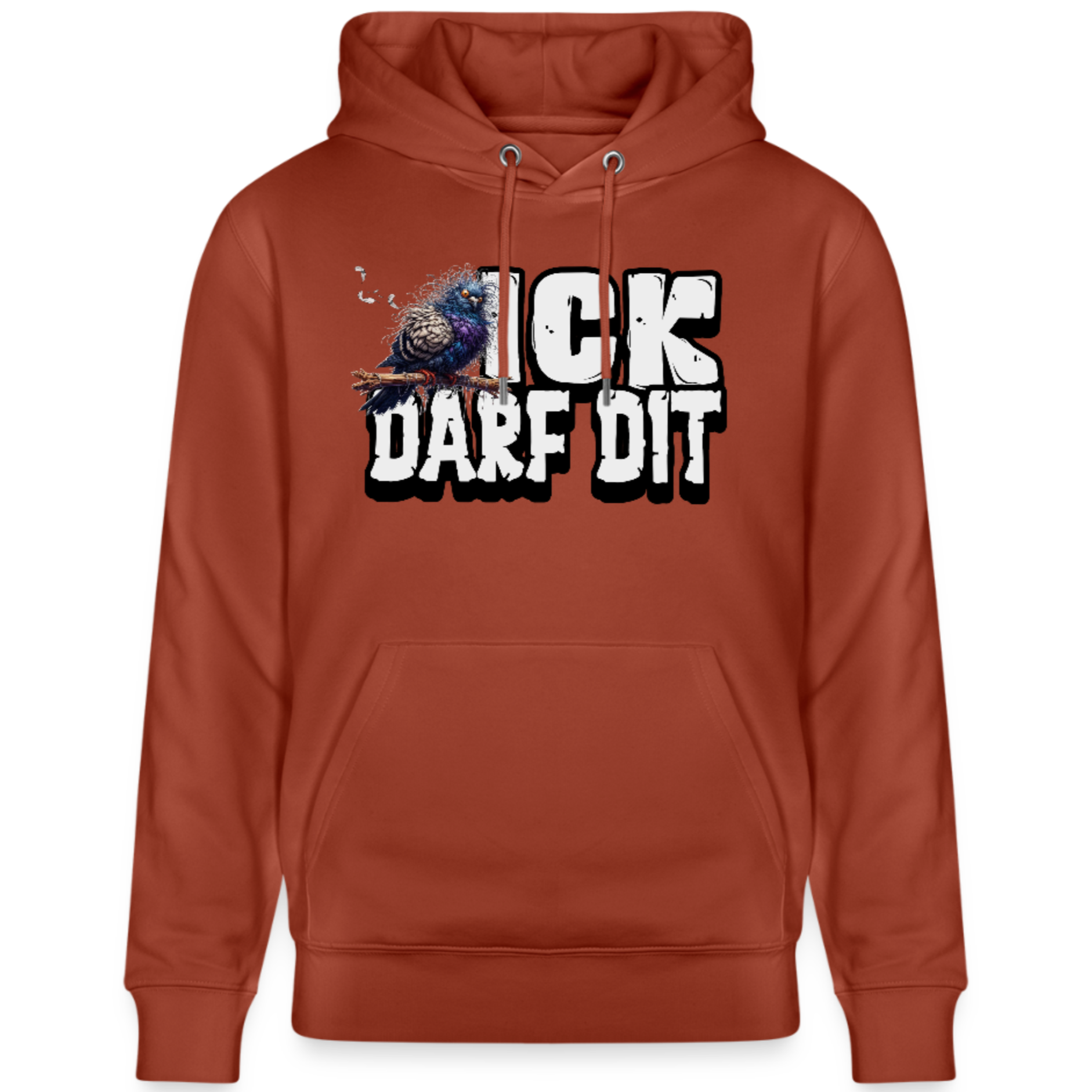 ICK DARF DIT|Taube-Unisex Bio-Hoodie - Terrakotta