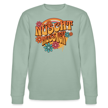 BERLINER RETRO-NÜSCHT MUSS ICK-Unisex Bio-Sweatshirt - Helles Graugrün