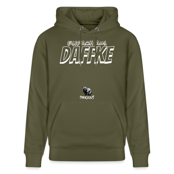 Berliner Spruch-Einfach AUS DAFFKE-Unisex Bio-Hoodie - Khaki Grün