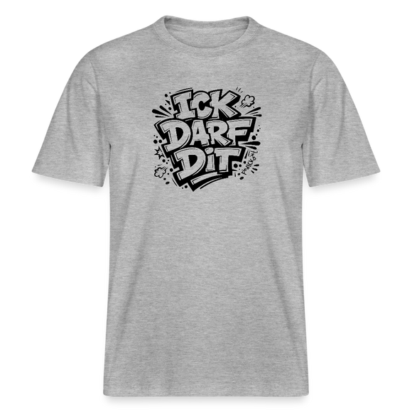 Berlin Shirt-ICK DARF DIT- RELAXED FIT Unisex bio T-Shirt - Grau meliert