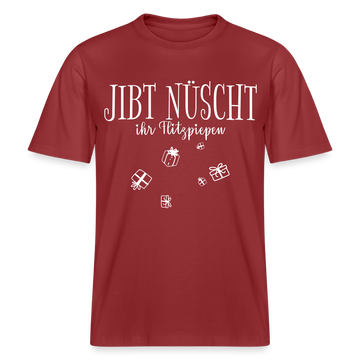 Berlin Weihnachten-JIBT NÜSCHT - Relaxed Fit Unisex Bio-T-Shirt - Erdrot