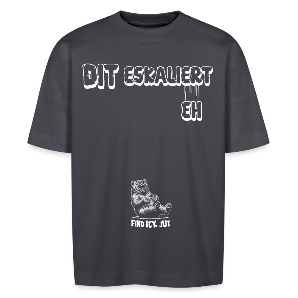 DIT ESKALIERT EH-Unisex Oversize Bio-T-Shirt - Indigoblau