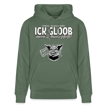ICK GLOOB MEEN SCHWEIN PFEIFT!-Unisex Bio-Hoodie II - Tanngrün