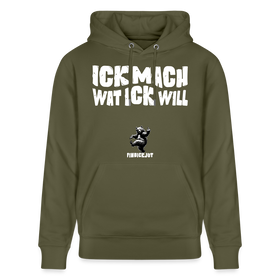 ICK MACH WAT ICK WILL-Unisex Bio-Hoodie - Khaki Grün