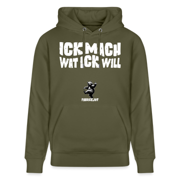 ICK MACH WAT ICK WILL-Unisex Bio-Hoodie - Khaki Grün