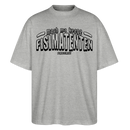 Berliner Spruch-FISIMATENTEN-Oversized Unisex Bio T-Shirt - Grau meliert