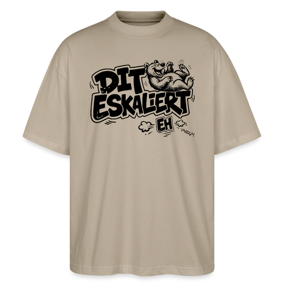 Berliner Schnauze-DIT ESKALIERT EH-Oversized Unisex Bio T-Shirt - Steingrau