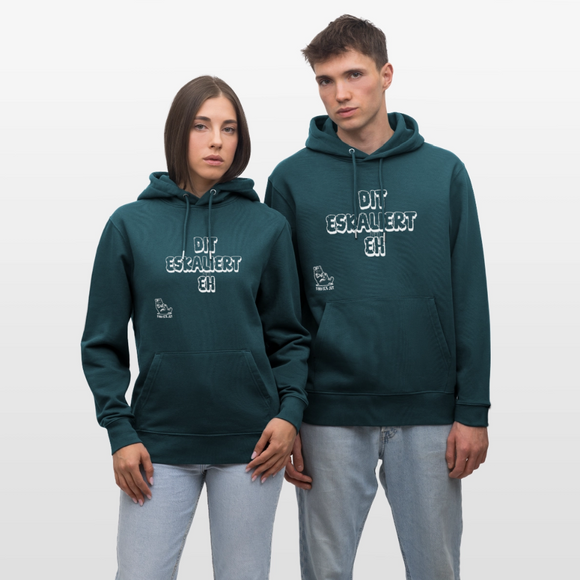 DIT ESKALIERT EH-Unisex Bio-Hoodie - Dunkles Petrol