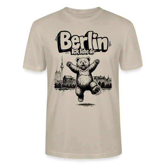 Berlin Souvenir-Unisex T-Shirt Bio-BERLIN ICK LIEBE DIR - Beige