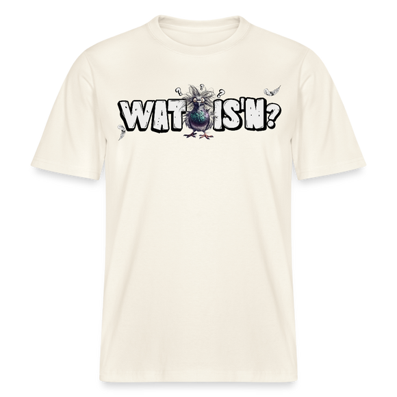 WAT IS'N?-Relaxed Fit Unisex Bio-T-Shirt - Naturweiß 