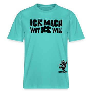 ICK MACH WAT ICK WILL-Relaxed Fit Unisex Bio-T-Shirt II - Poolblau