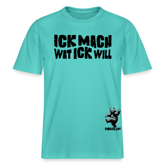 ICK MACH WAT ICK WILL-Relaxed Fit Unisex Bio-T-Shirt II - Poolblau