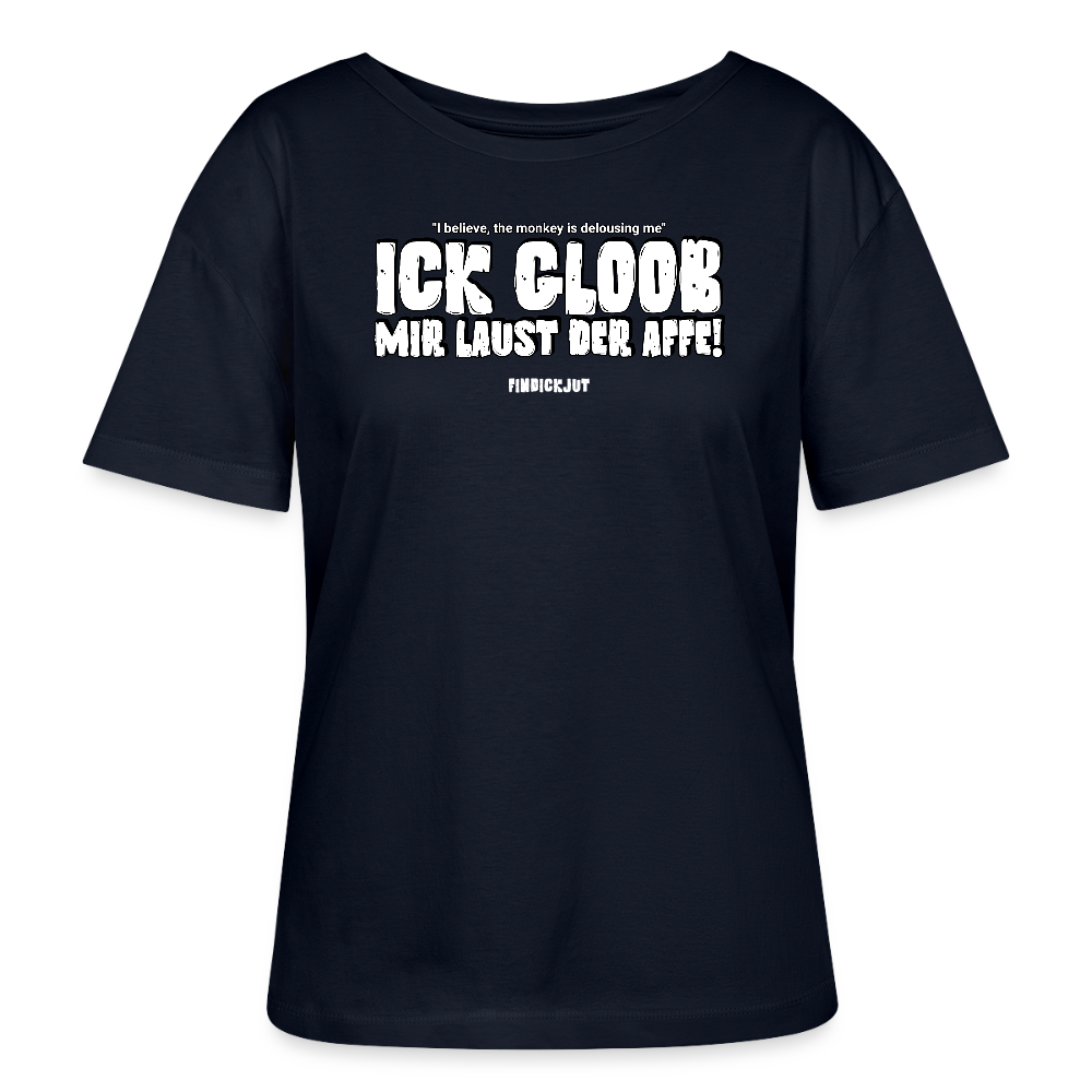ICK GLOOB MIR LAUST DER AFFE-Rundhals Frauen Bio-T-Shirt - Navy