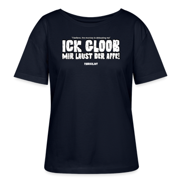ICK GLOOB MIR LAUST DER AFFE-Rundhals Frauen Bio-T-Shirt - Navy
