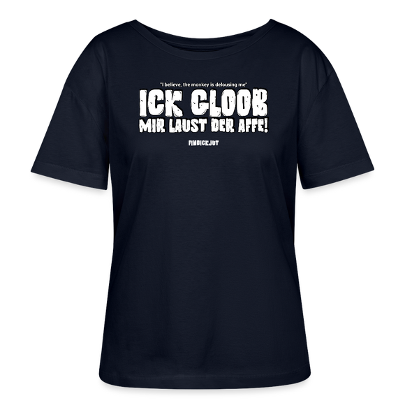 ICK GLOOB MIR LAUST DER AFFE-Rundhals Frauen Bio-T-Shirt - Navy