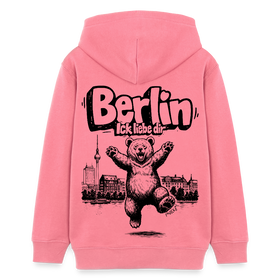 Berlin Souvenir-Teenager Bio-Hoodie-BERLIN ICK LIEBE DIR - Pink 