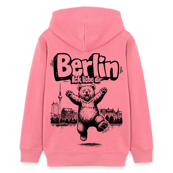 Berlin Souvenir-Teenager Bio-Hoodie-BERLIN ICK LIEBE DIR - Pink 