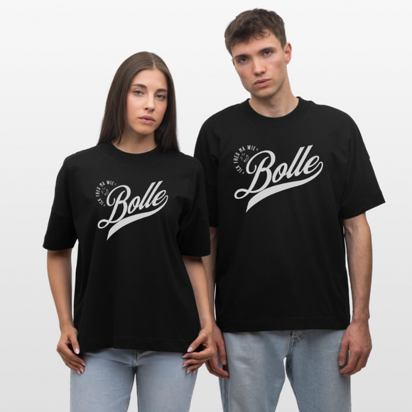 ICK FREU MA WIE BOLLE-Oversized Unisex Bio T-Shirt - Schwarz
