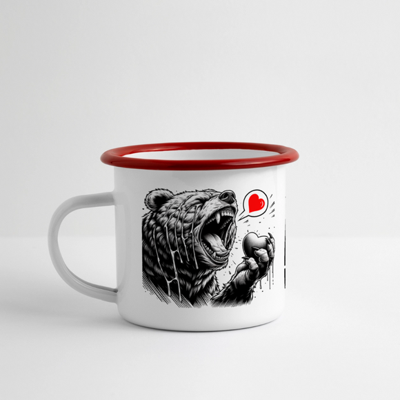 Berlin Souvenir-FIND ICK JUT-Panorama Emaille-Tasse - Weiß/Rot