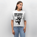 ICK MACH WAT ICK WILL-Frauen Boxy Bio-T-Shirt II - Weiß meliert