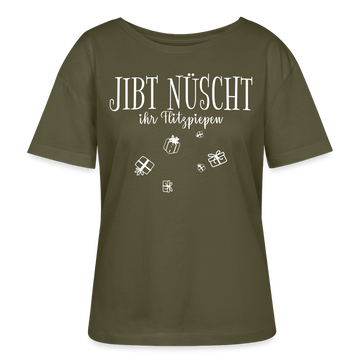 JIBT NÜSCHT IHR FLITZPIEPEN-Rundhals Frauen Bio-T-Shirt - Khaki