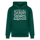 Berliner Kultspruch-VAFATZ DA VOM JELÄNDE-Unisex Bio-Hoodie - Forest