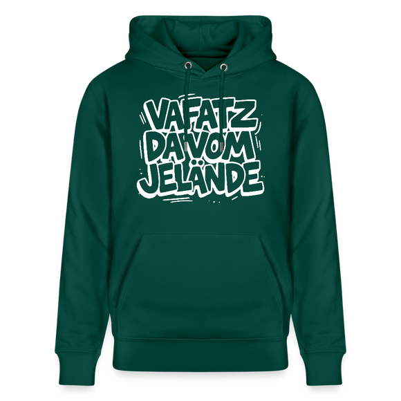 Berliner Kultspruch-VAFATZ DA VOM JELÄNDE-Unisex Bio-Hoodie - Forest