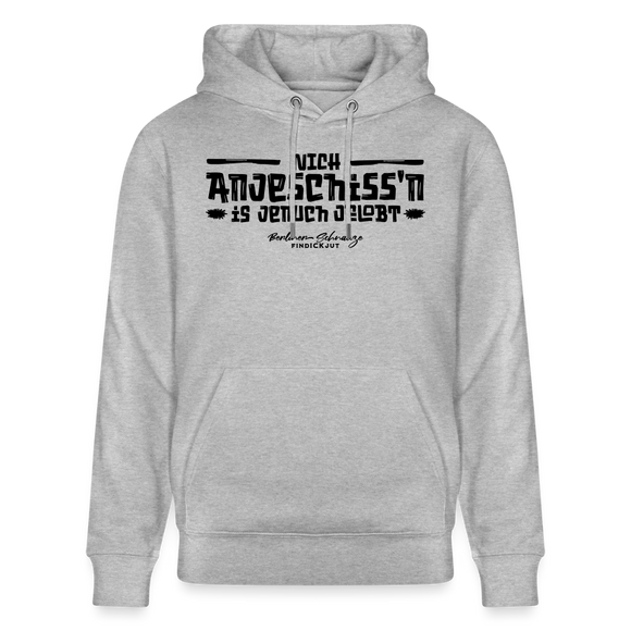 Berliner Spruch-NICH ANJESCHISSN-Unisex Bio-Hoodie - Grau meliert