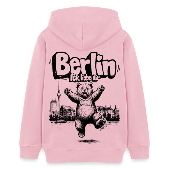 Berlin Souvenir-Teenager Bio-Hoodie-BERLIN ICK LIEBE DIR - Hellrosa