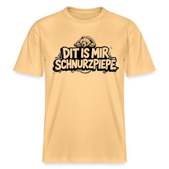 Berliner Bär-DIT IS MIR SCHNURZPIEPE-RELAXED FIT Unisex bio T-Shirt - Hellgelb