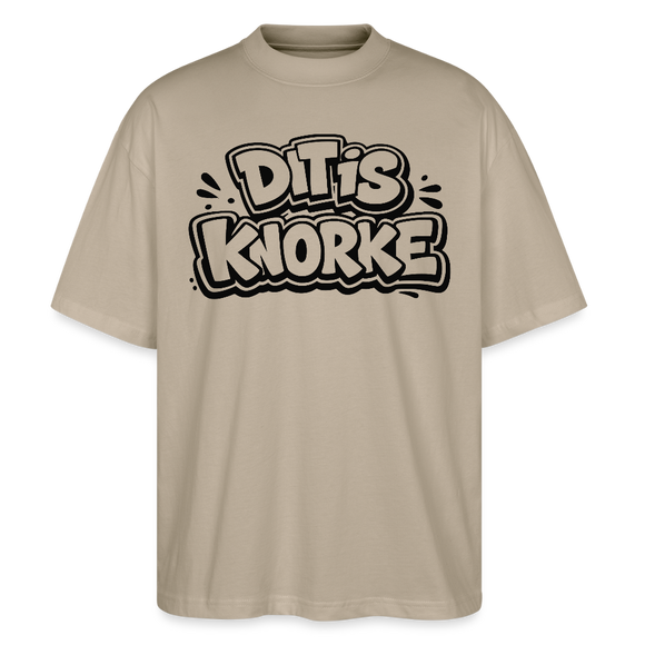 DIT IS KNORKE-Oversized Unisex Bio T-Shirt mit Berliner Schnauze - Steingrau