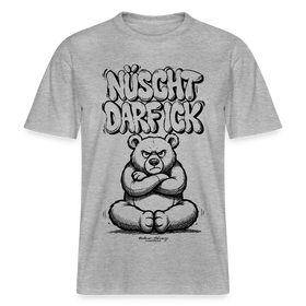 Berlin Shirt mit Illustration-NÜSCHT DARF ICK-RELAXED FIT Unisex Organic T-Shirt - Grau meliert